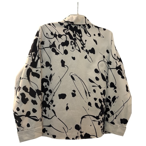 LINDA ALLARD ELLEN TRACY button down cotton shirt, size 12, white and black. - Picture 2 of 6